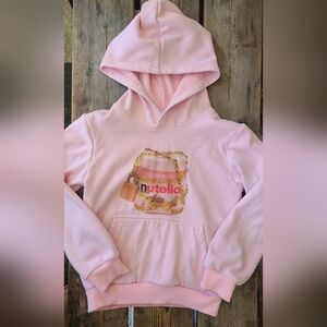 LOLA + THE BOYS SZ 8Y VGUC BABY PINK FORBIDDEN NUTELLA pullover Sweatshirt Hood